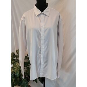 FLEX Mens Luxury Collection White Button Down Dress Shirt XL Design In Italy
